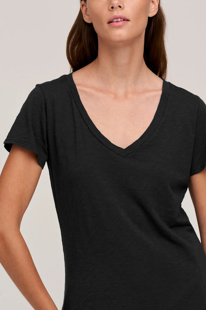 Velvet By Graham & Spencer Womens LILITH COTTON SLUB V-NECK TEE 4 Velvet By Graham & Spencer Womens LILITH COTTON SLUB V-NECK TEE