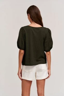 Velvet By Graham & Spencer LOUISA PUFF SLEEVE TOP Womens