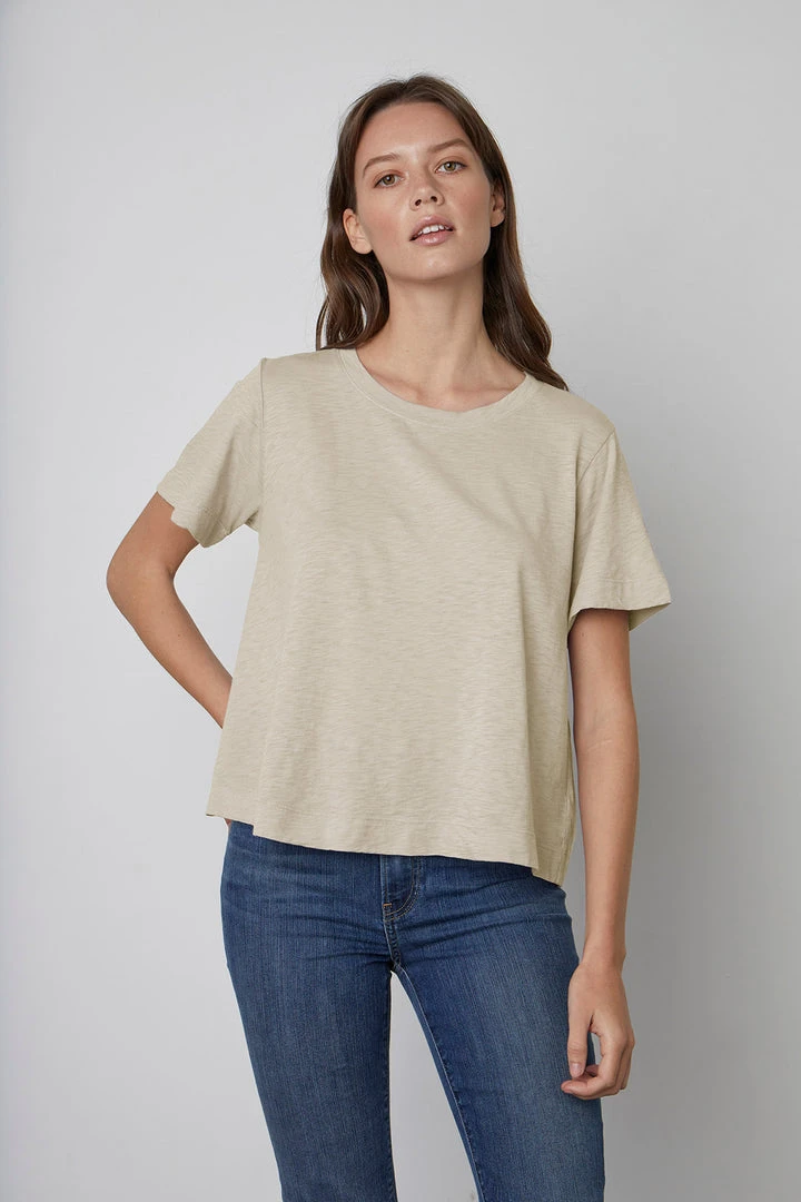 Velvet By Graham & Spencer LULA COTTON SLUB SWING TEE Womens 3 Velvet By Graham & Spencer LULA COTTON SLUB SWING TEE Womens