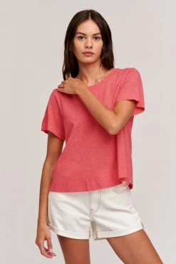 Velvet By Graham & Spencer LULA COTTON SLUB SWING TEE Womens 55 Velvet By Graham & Spencer LULA COTTON SLUB SWING TEE Womens