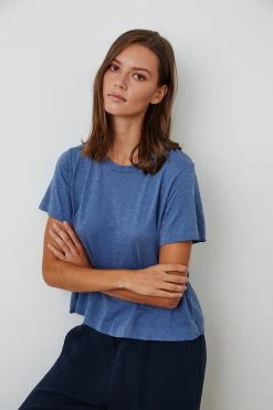 Velvet By Graham & Spencer LULA COTTON SLUB SWING TEE Womens 77 Velvet By Graham & Spencer LULA COTTON SLUB SWING TEE Womens