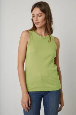 Velvet By Graham & Spencer Womens MAXIE RIBBED TANK TOP