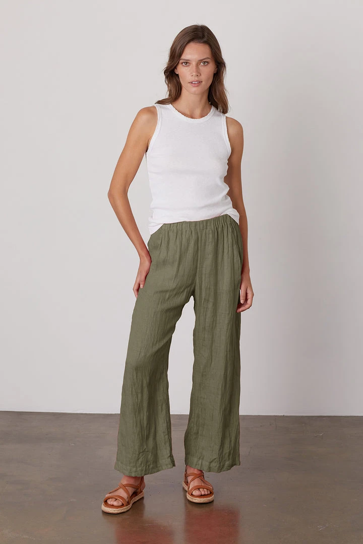 Velvet By Graham & Spencer Womens LOLA LINEN PANT 58 Velvet By Graham & Spencer Womens LOLA LINEN PANT