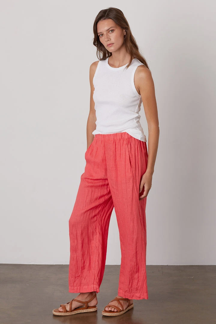 Velvet By Graham & Spencer Womens LOLA LINEN PANT 32 Velvet By Graham & Spencer Womens LOLA LINEN PANT