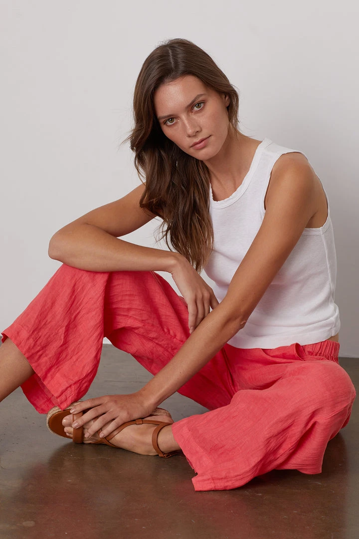 Velvet By Graham & Spencer Womens LOLA LINEN PANT 37 Velvet By Graham & Spencer Womens LOLA LINEN PANT