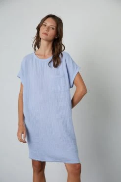 Velvet By Graham & Spencer HANNA COTTON SLUB MIX DRESS Womens 17 Velvet By Graham & Spencer HANNA COTTON SLUB MIX DRESS Womens