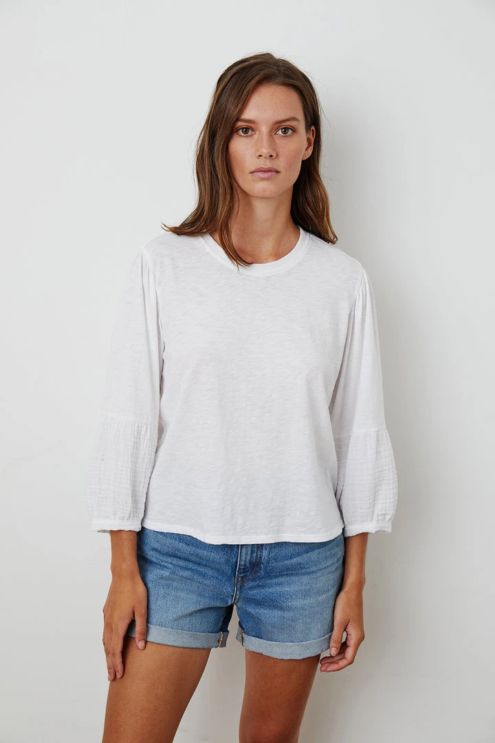 Velvet By Graham & Spencer Womens MARIEL PUFF SLEEVE TEE 8 Velvet By Graham & Spencer Womens MARIEL PUFF SLEEVE TEE