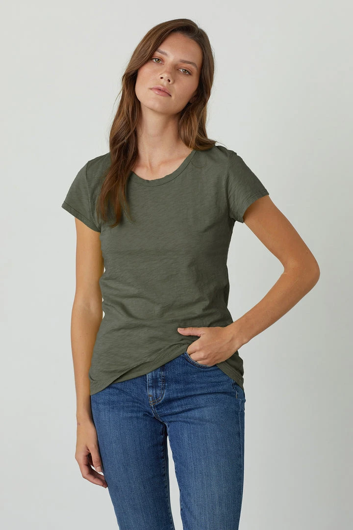 Velvet By Graham & Spencer ODELIA COTTON SLUB CREW NECK TEE 3 Velvet By Graham & Spencer ODELIA COTTON SLUB CREW NECK TEE