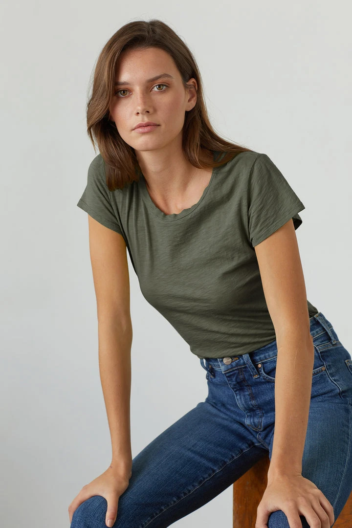 Velvet By Graham & Spencer ODELIA COTTON SLUB CREW NECK TEE 8 Velvet By Graham & Spencer ODELIA COTTON SLUB CREW NECK TEE