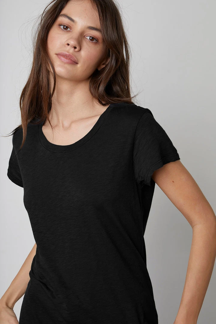 Velvet By Graham & Spencer ODELIA COTTON SLUB CREW NECK TEE 21 Velvet By Graham & Spencer ODELIA COTTON SLUB CREW NECK TEE