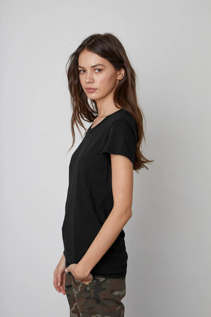 Velvet By Graham & Spencer ODELIA COTTON SLUB CREW NECK TEE 22 Velvet By Graham & Spencer ODELIA COTTON SLUB CREW NECK TEE
