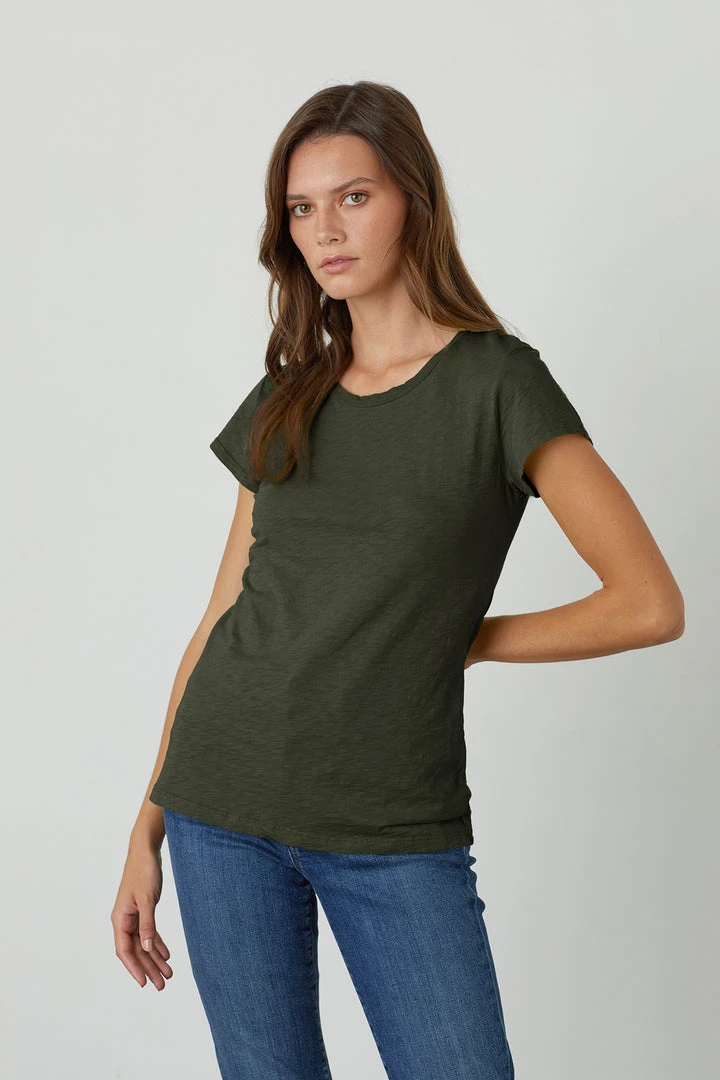 Velvet By Graham & Spencer ODELIA COTTON SLUB CREW NECK TEE 23 Velvet By Graham & Spencer ODELIA COTTON SLUB CREW NECK TEE