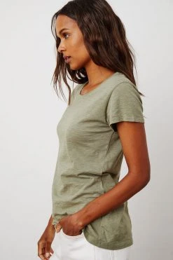 Velvet By Graham & Spencer ODELIA COTTON SLUB CREW NECK TEE