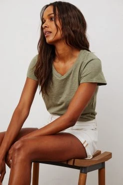 Velvet By Graham & Spencer ODELIA COTTON SLUB CREW NECK TEE