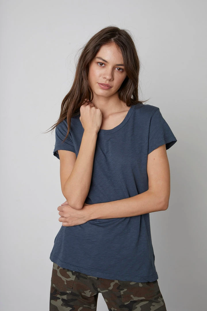 Velvet By Graham & Spencer ODELIA COTTON SLUB CREW NECK TEE 28 Velvet By Graham & Spencer ODELIA COTTON SLUB CREW NECK TEE
