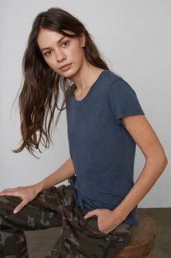 Velvet By Graham & Spencer ODELIA COTTON SLUB CREW NECK TEE 52 Velvet By Graham & Spencer ODELIA COTTON SLUB CREW NECK TEE
