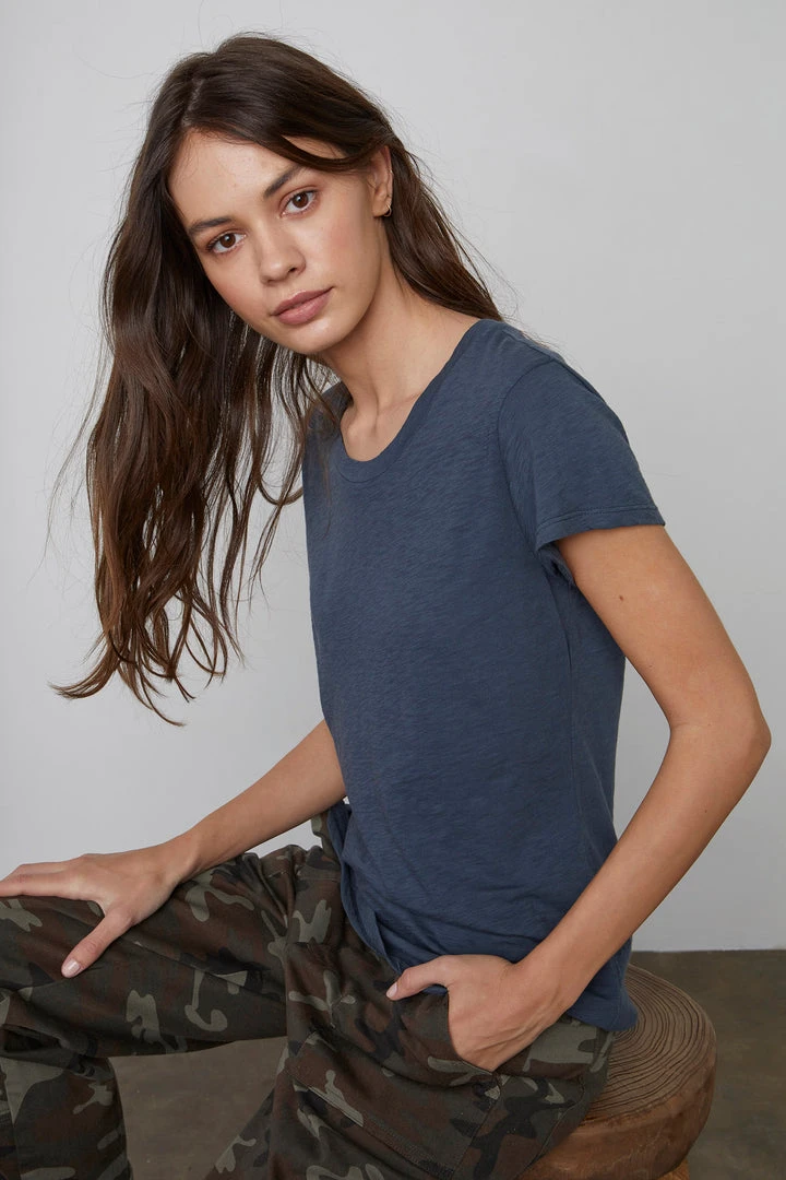 Velvet By Graham & Spencer ODELIA COTTON SLUB CREW NECK TEE 27 Velvet By Graham & Spencer ODELIA COTTON SLUB CREW NECK TEE