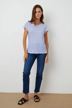 Velvet By Graham & Spencer ODELIA COTTON SLUB CREW NECK TEE