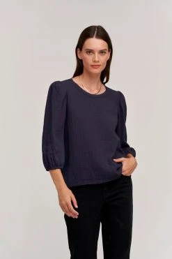 Velvet By Graham & Spencer REEBA COTTON CONTRAST TEE Womens 19 Velvet By Graham & Spencer REEBA COTTON CONTRAST TEE Womens