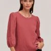 Velvet By Graham & Spencer REEBA COTTON CONTRAST TEE Womens