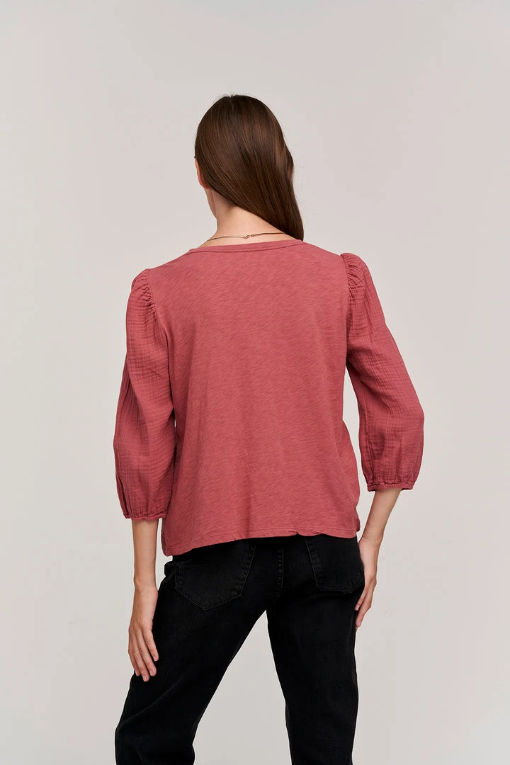 Velvet By Graham & Spencer REEBA COTTON CONTRAST TEE Womens 6 Velvet By Graham & Spencer REEBA COTTON CONTRAST TEE Womens