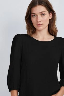 Velvet By Graham & Spencer Womens REEBA COTTON CONTRAST TOP