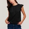Velvet By Graham & Spencer Womens STACY RUFFLE SLEEVE TANK 2 Velvet By Graham & Spencer Womens STACY RUFFLE SLEEVE TANK