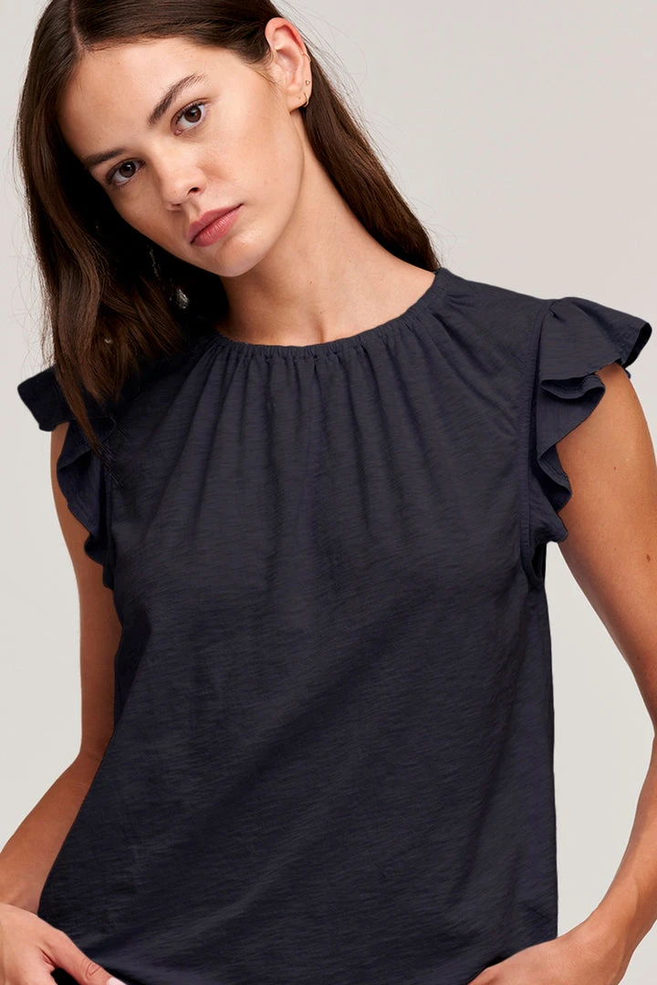 Velvet By Graham & Spencer Womens STACY RUFFLE SLEEVE TANK 17 Velvet By Graham & Spencer Womens STACY RUFFLE SLEEVE TANK