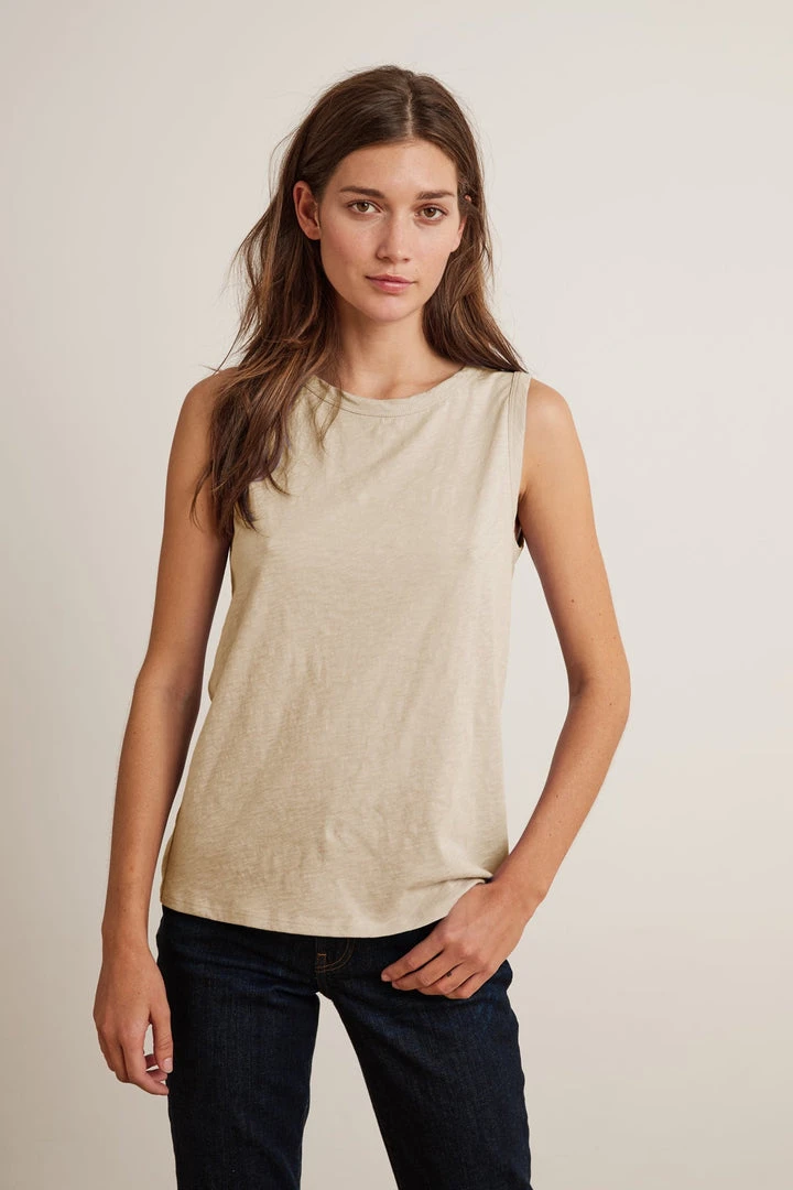 Velvet By Graham & Spencer Womens TAURUS COTTON SLUB TANK 49 Velvet By Graham & Spencer Womens TAURUS COTTON SLUB TANK