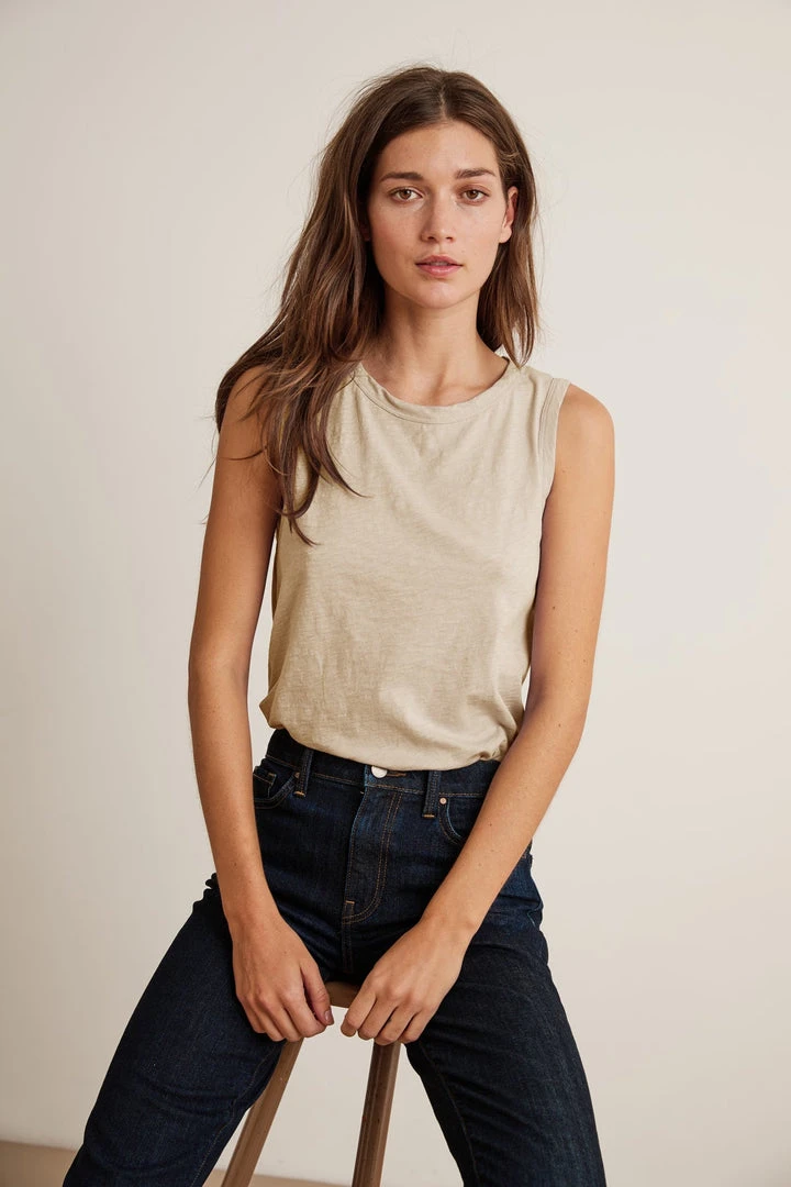 Velvet By Graham & Spencer Womens TAURUS COTTON SLUB TANK 47 Velvet By Graham & Spencer Womens TAURUS COTTON SLUB TANK