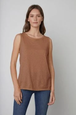 Velvet By Graham & Spencer TAURUS COTTON SLUB TANK Womens 21 Velvet By Graham & Spencer TAURUS COTTON SLUB TANK Womens