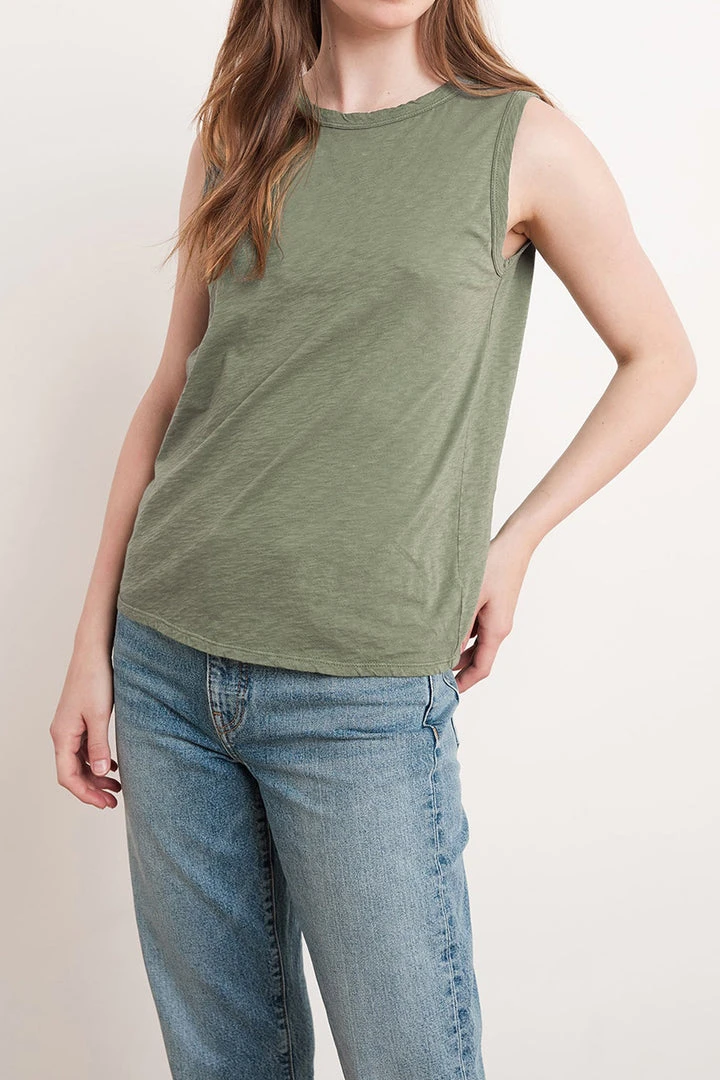Velvet By Graham & Spencer Womens TAURUS COTTON SLUB TANK 51 Velvet By Graham & Spencer Womens TAURUS COTTON SLUB TANK