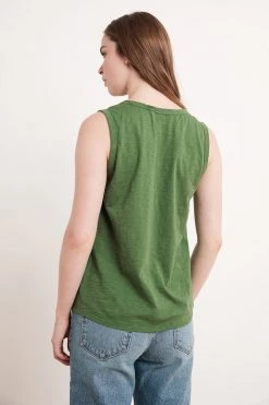 Velvet By Graham & Spencer Womens TAURUS COTTON SLUB TANK 80 Velvet By Graham & Spencer Womens TAURUS COTTON SLUB TANK