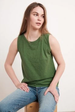 Velvet By Graham & Spencer Womens TAURUS COTTON SLUB TANK 78 Velvet By Graham & Spencer Womens TAURUS COTTON SLUB TANK