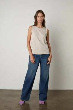 Velvet By Graham & Spencer Womens TAURUS COTTON SLUB TANK 56 Velvet By Graham & Spencer Womens TAURUS COTTON SLUB TANK