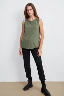 Velvet By Graham & Spencer Womens TAURUS COTTON SLUB TANK 89 Velvet By Graham & Spencer Womens TAURUS COTTON SLUB TANK
