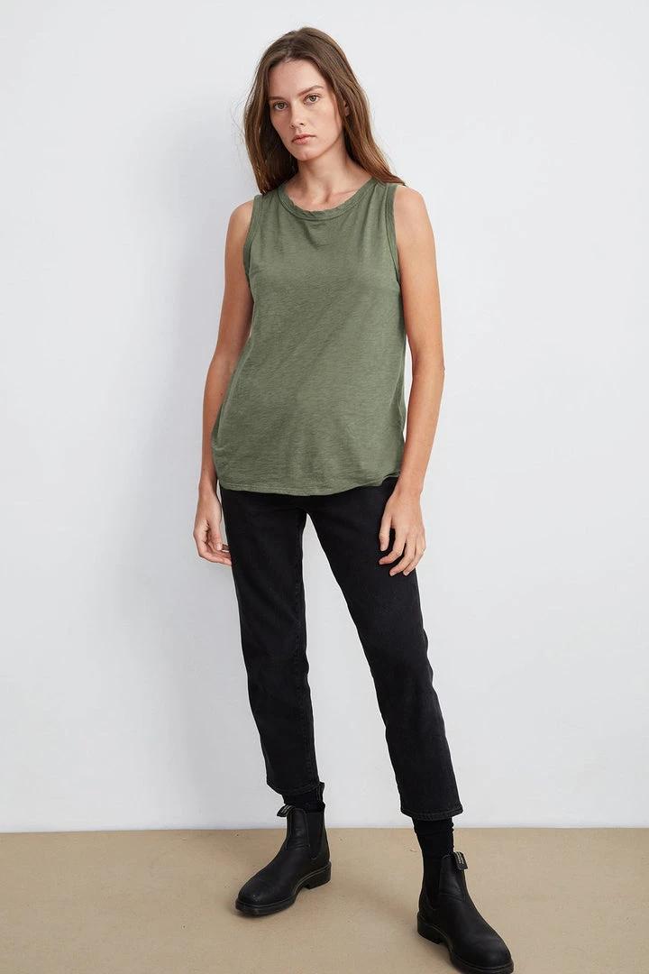 Velvet By Graham & Spencer Womens TAURUS COTTON SLUB TANK 40 Velvet By Graham & Spencer Womens TAURUS COTTON SLUB TANK