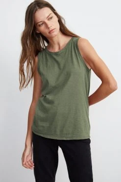 Velvet By Graham & Spencer Womens TAURUS COTTON SLUB TANK 88 Velvet By Graham & Spencer Womens TAURUS COTTON SLUB TANK