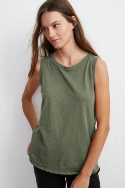 Velvet By Graham & Spencer Womens TAURUS COTTON SLUB TANK 87 Velvet By Graham & Spencer Womens TAURUS COTTON SLUB TANK