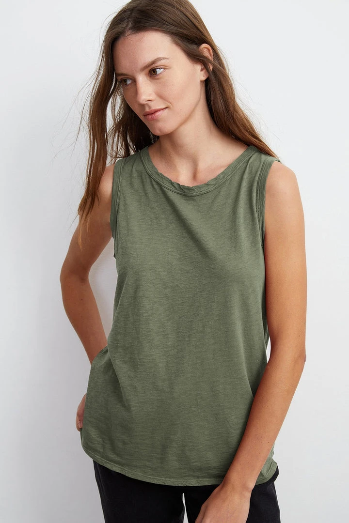 Velvet By Graham & Spencer Womens TAURUS COTTON SLUB TANK 38 Velvet By Graham & Spencer Womens TAURUS COTTON SLUB TANK
