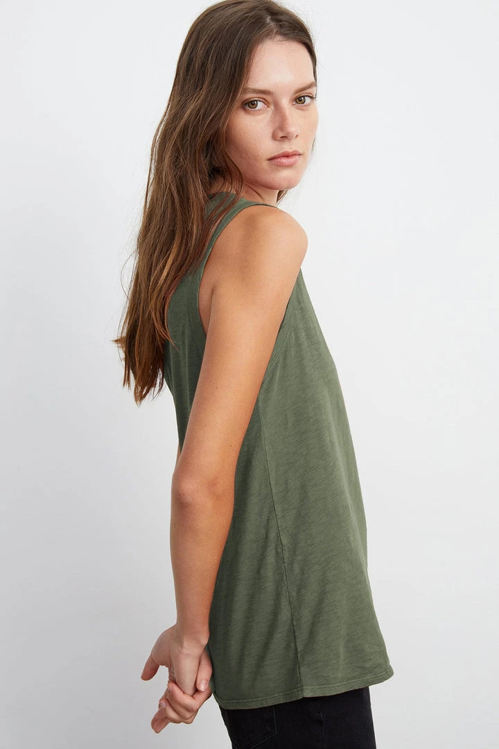 Velvet By Graham & Spencer Womens TAURUS COTTON SLUB TANK 42 Velvet By Graham & Spencer Womens TAURUS COTTON SLUB TANK