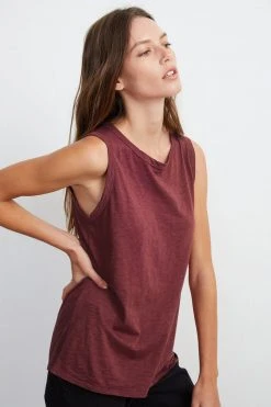 Velvet By Graham & Spencer Womens TAURUS COTTON SLUB TANK 85 Velvet By Graham & Spencer Womens TAURUS COTTON SLUB TANK