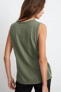 Velvet By Graham & Spencer Womens TAURUS COTTON SLUB TANK 90 Velvet By Graham & Spencer Womens TAURUS COTTON SLUB TANK