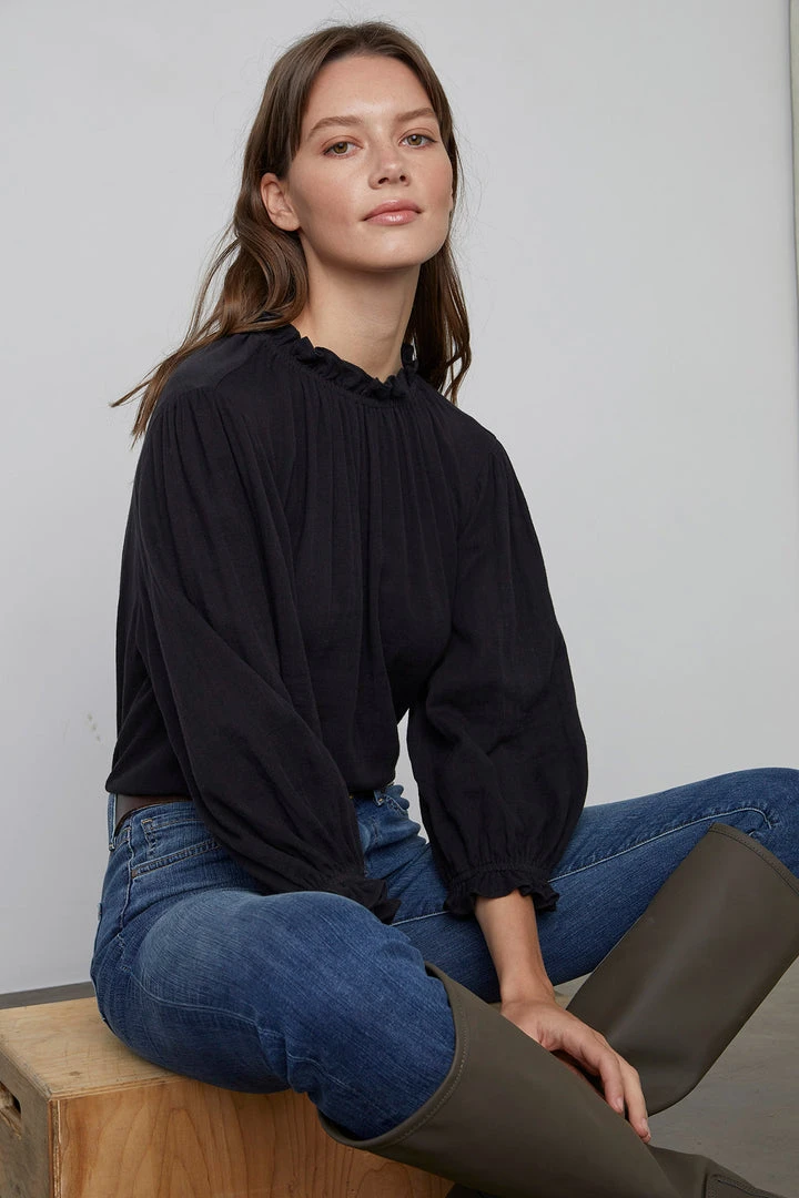 Velvet By Graham & Spencer TEAGAN PUFF SLEEVE TEE Womens 6 Velvet By Graham & Spencer TEAGAN PUFF SLEEVE TEE Womens