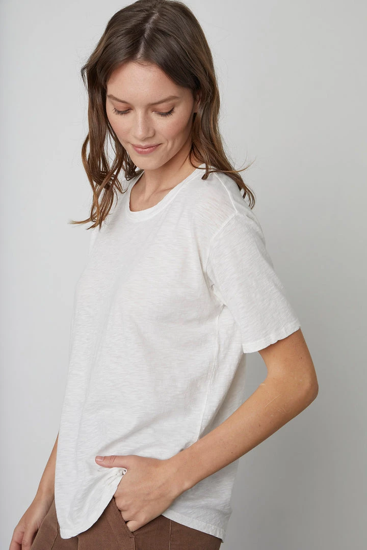 Velvet By Graham & Spencer TERA COTTON SLUB TEE Womens 3 Velvet By Graham & Spencer TERA COTTON SLUB TEE Womens