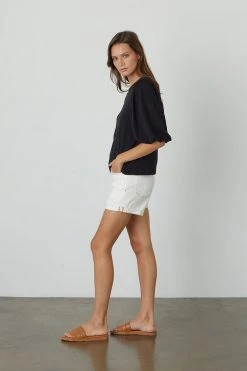 Velvet By Graham & Spencer Womens UMA PUFF SLEEVE TEE