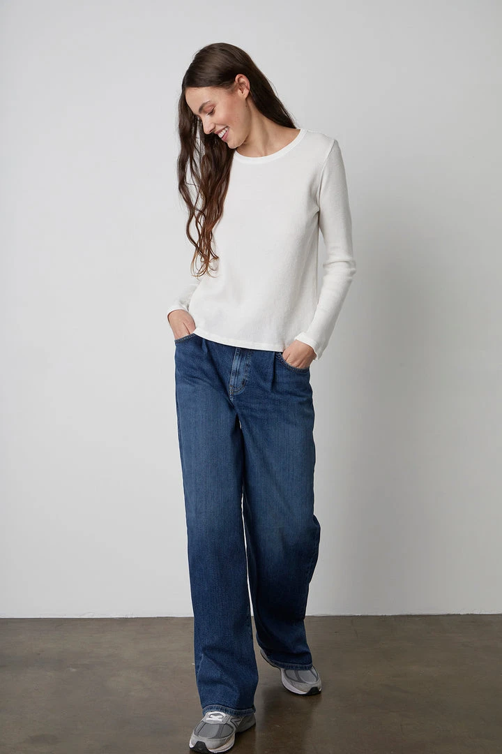 Velvet By Graham & Spencer CAROLINA COTTON THERMAL TEE Womens 4 Velvet By Graham & Spencer CAROLINA COTTON THERMAL TEE Womens