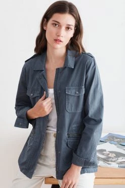 Velvet By Graham & Spencer RUBY LIGHT-WEIGHT ARMY JACKET Womens 9 Velvet By Graham & Spencer RUBY LIGHT-WEIGHT ARMY JACKET Womens