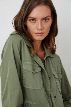 Velvet By Graham & Spencer RUBY LIGHT-WEIGHT ARMY JACKET Womens 40 Velvet By Graham & Spencer RUBY LIGHT-WEIGHT ARMY JACKET Womens