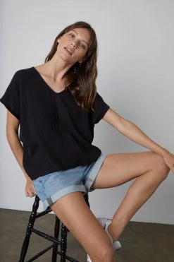 Velvet By Graham & Spencer ELSA COTTON GAUZE TOP Womens 15 Velvet By Graham & Spencer ELSA COTTON GAUZE TOP Womens